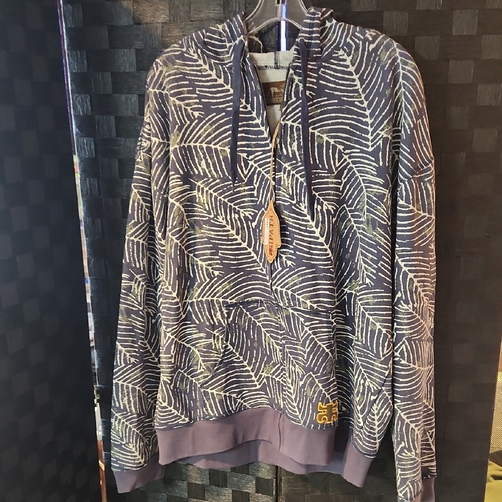 Leaf Patterned Hoodie